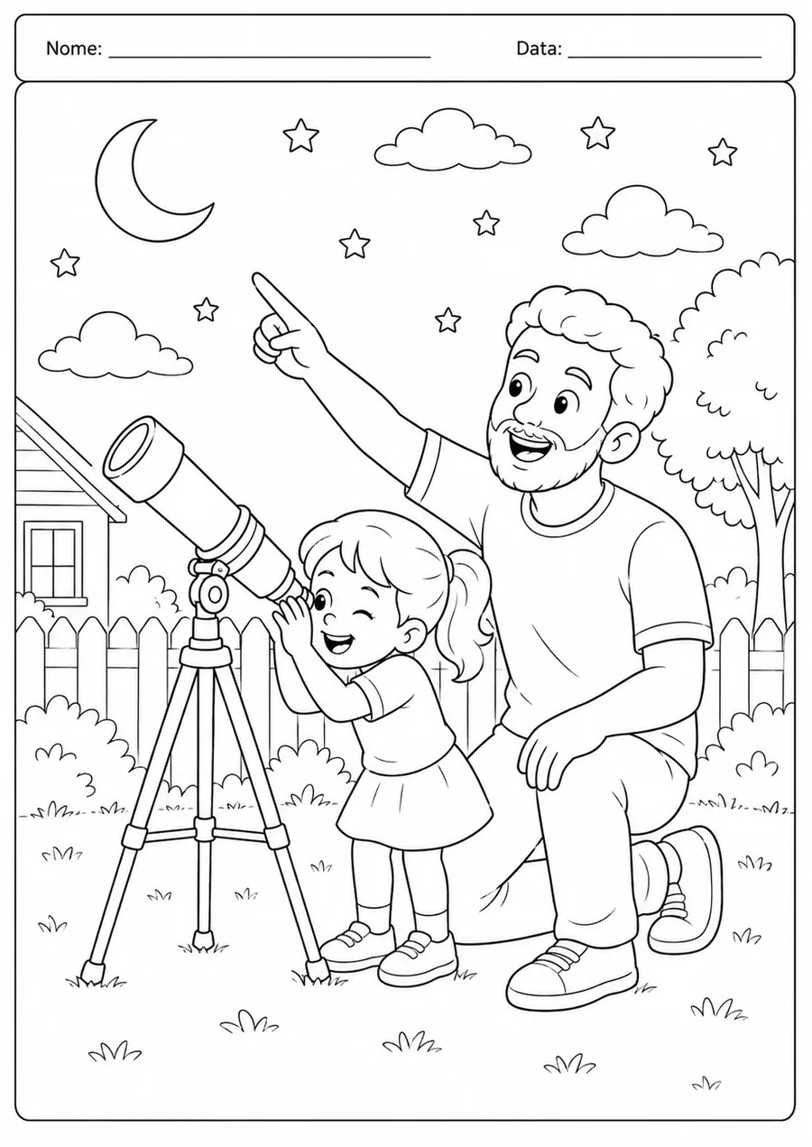 Atividade para colorir — observando as estrelas