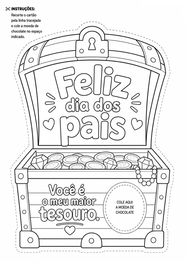 Baú do Tesouro para colorir