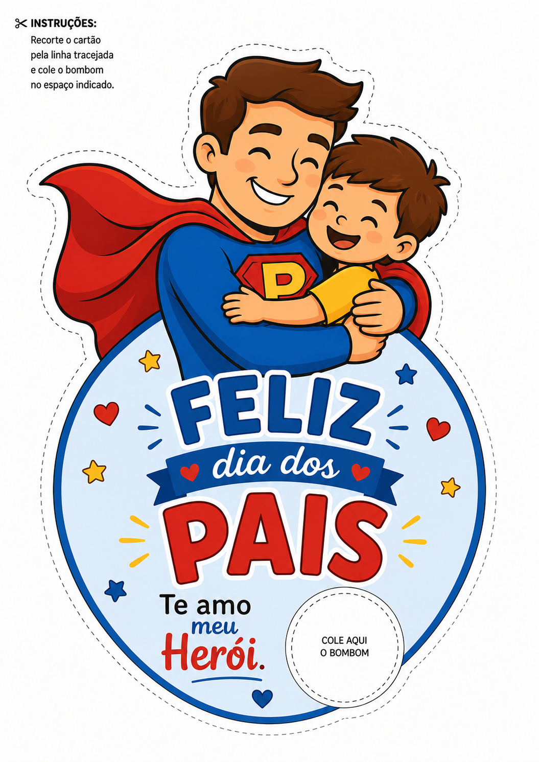 Lembrancinha colorida - Feliz Dia dos Pais